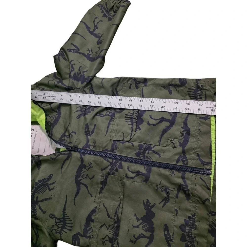 Boys Small Windbreaker Jacket, Back To School Carter's Dinosaur Olive Green